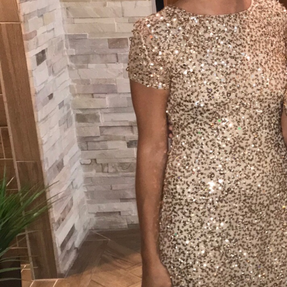 Adrianna Papell Gold Sequin Gown